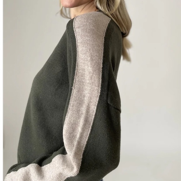 Six/Fifty (olive/latte] Sweater. L - Picture 2 of 3